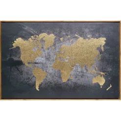 ATMOSPHERA Toile encadrée "Mapmonde" New
