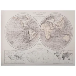 ATMOSPHERA Toile imprimée "Mapmonde" Clearance