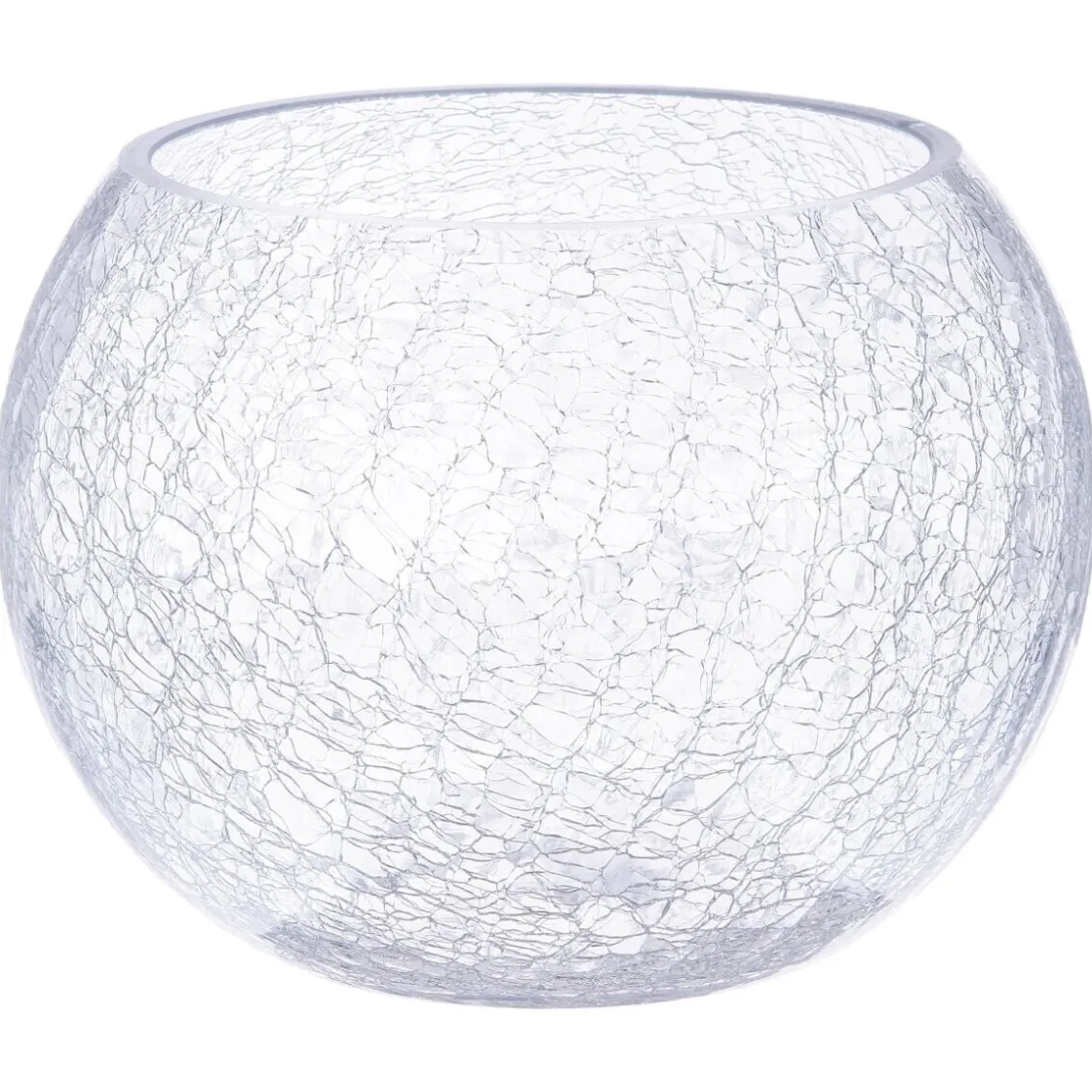 ATMOSPHERA Vase boule, verre craquelé Online