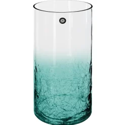 ATMOSPHERA Vase cylindre, verre craquelé Clearance