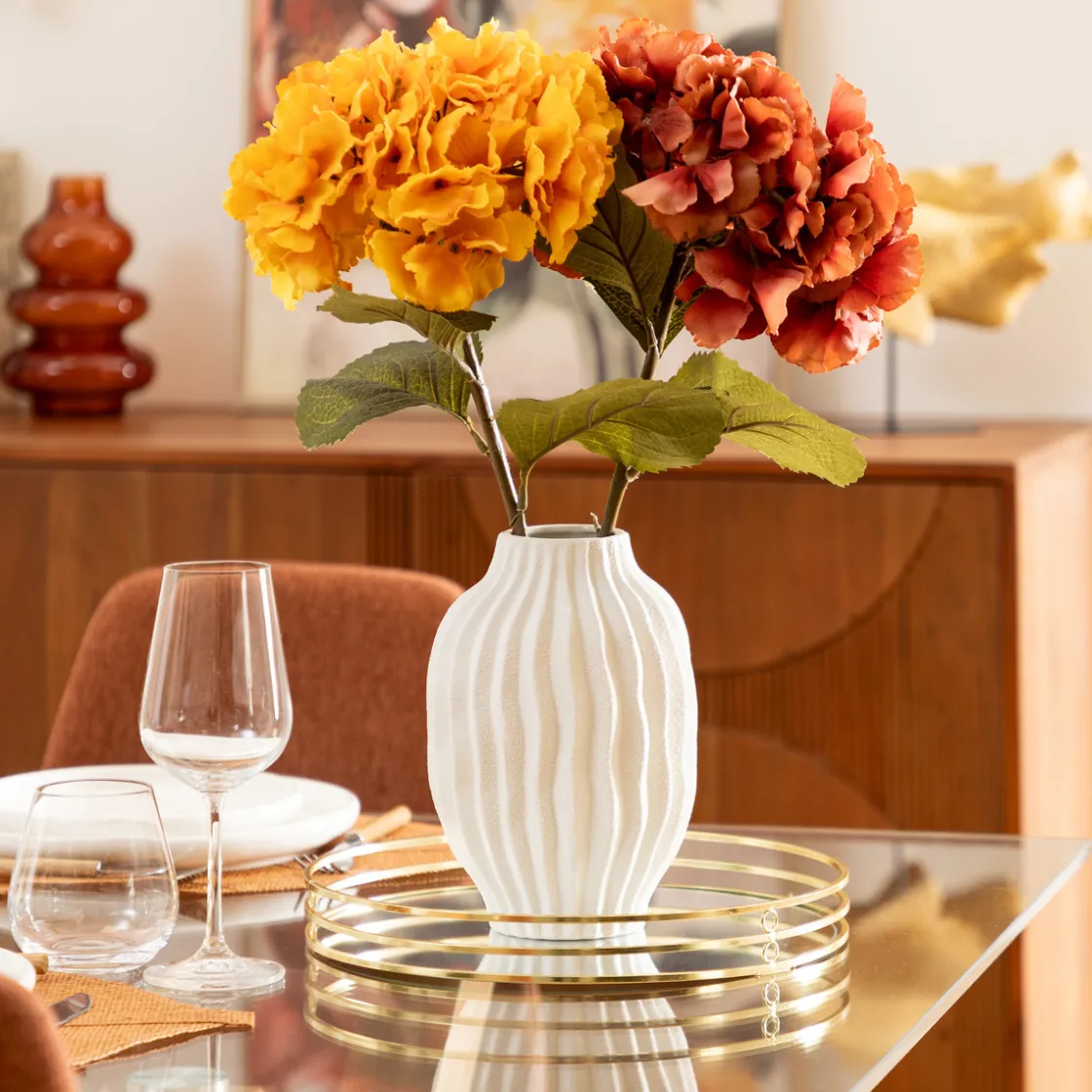 ATMOSPHERA Vase strié "Fernan" Hot